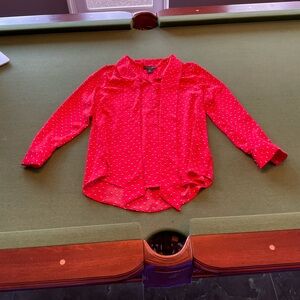 Rachel Zoe Red and White Polka Dot Blouse small like new